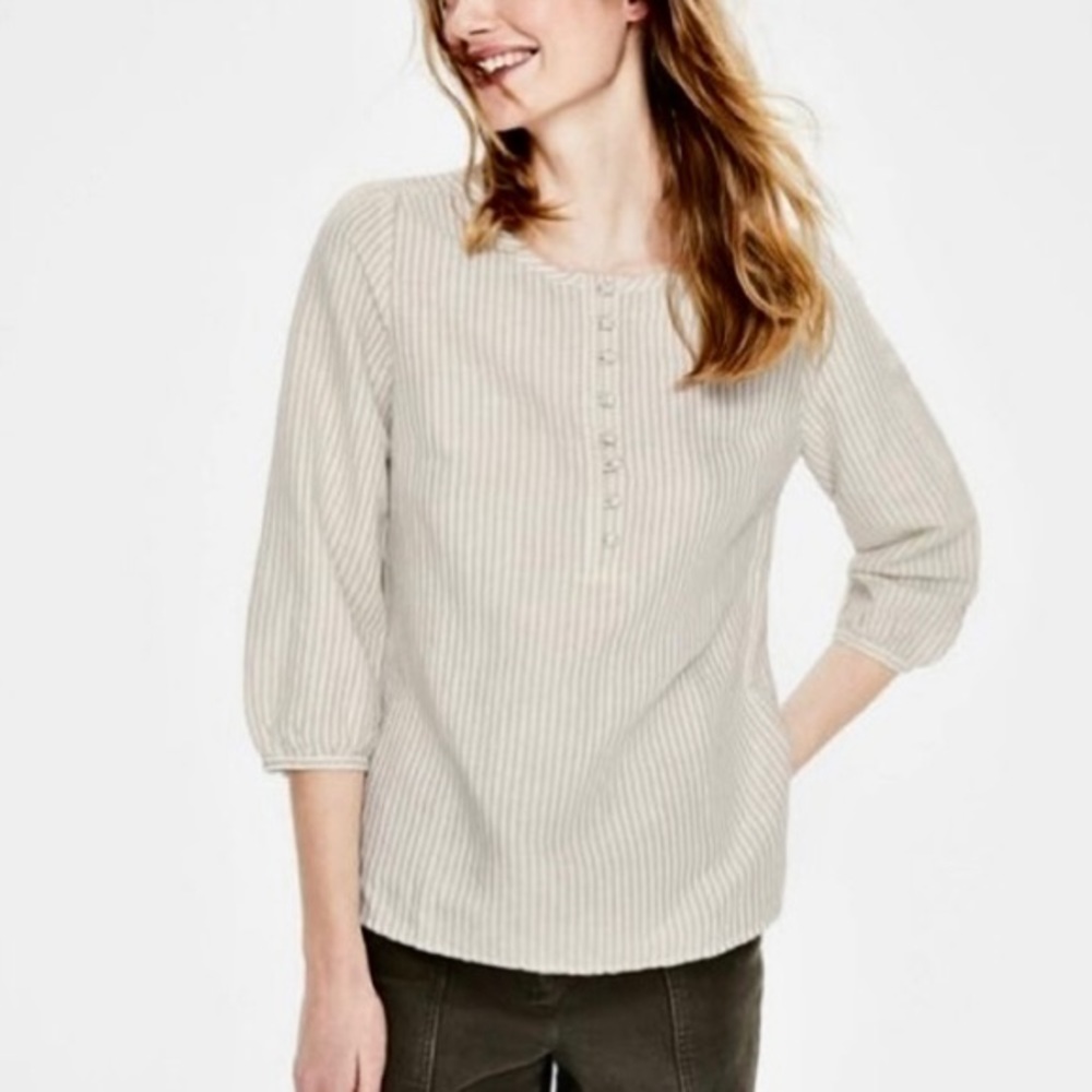 Boden Natalia Linen Blend Blouse